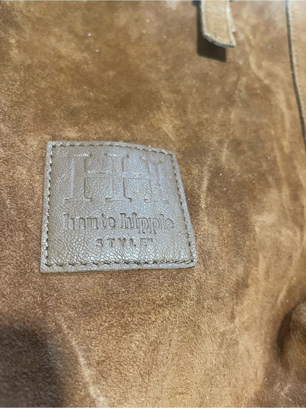 Haute Hippie Suede Tote in Cognac Brown - Picture 5 of 7